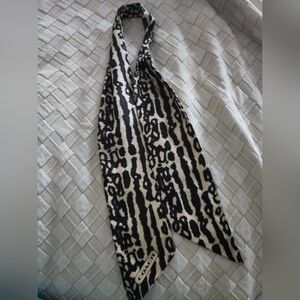 Coach Black and White Leopard Print Scarf